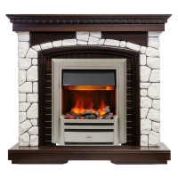 Электрический Каминокомплект Glasgow - Темный дуб / Белый с очагом Chesford