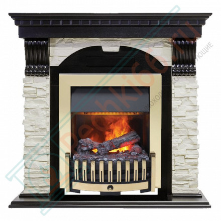 Электрокаминокомплект Dublin - Венге / Сланец белый с очагом Danville Brass FB2