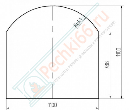 Стекло под печь камин SPK-3 прозрачное 1100х1100х6 мм