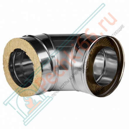 Отвод 90° с изол (НЕРЖ-321/0,5-НЕРЖ-439/0,5) d-115/200 (Дымок-Lux)