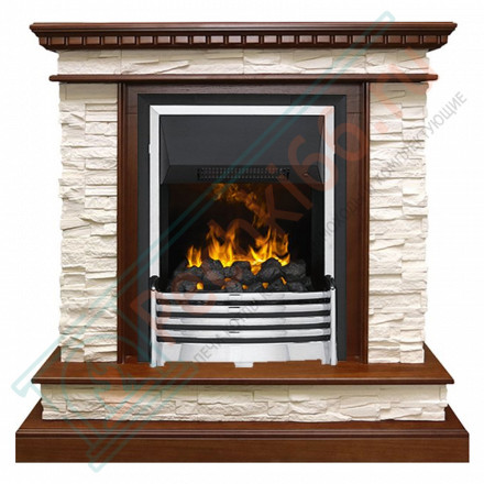 Электрический каминокомплект Calgary - Дуб / Сланец белый с очагом Flagstaff (Dimplex)