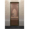 Стеклянная дверь DoorWood «Хамам бронза» в бронзовом профиле 2000х800 (по коробке)
