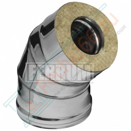 Сэндвич колено 45° (НЕРЖ-430/0,5-НЕРЖ-430/0,5) d-200/280 (Ferrum GS)