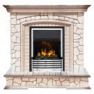 Каминокомплект Preston - Белый/Слоновая кость с патиной с очагом Flagstaff