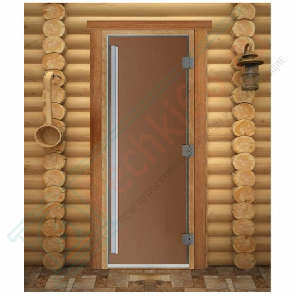 Стеклянная дверь для бани Престиж PRO, матовая бронза, 1900х700 (DoorWood) в Нижнем Новгороде
