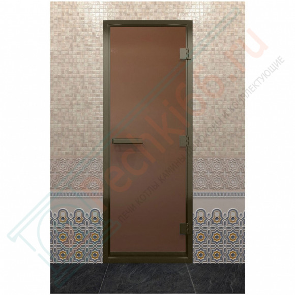 Дверь для хамама в бронзовом профиле, бронза матовая 190x70 (DoorWood) в Нижнем Новгороде