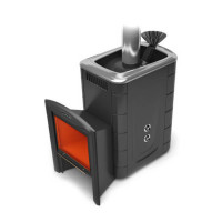 Печь для бани Гейзер 2014 Carbon Витра ЗК ТО антрацит (T.M.F) до 18 м3