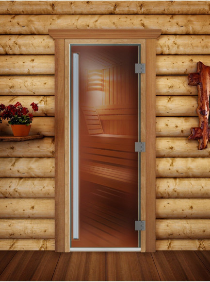 Дверь для бани и сауны Престиж бронза, 170х70 см по коробке (DoorWood) в Нижнем Новгороде