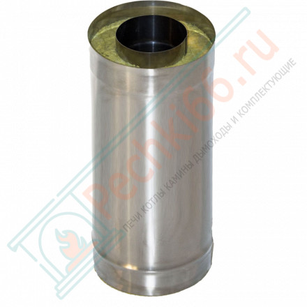 Сэндвич труба для дымохода L=0.5 м (НЕРЖ-439/0,5-НЕРЖ-439/0,5) d-80/160 (УМК)