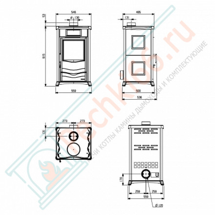 Печь-камин Rossella Plus Liberty bordeaux (La Nordica)