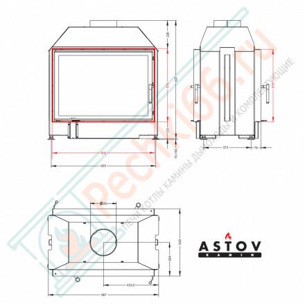 Каминная топка ПТ 800 (Астов)
