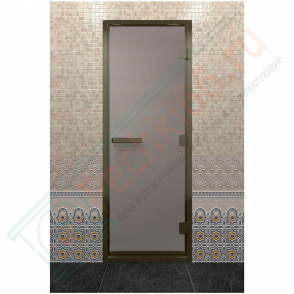 Дверь для хамама в бронзовом профиле, сатин 210x80 (DoorWood) в Нижнем Новгороде