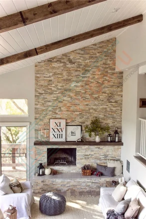 Плитка Сланец бежевый 600 x 150 x 15-20 мм (0.63 м2 / 7 шт)