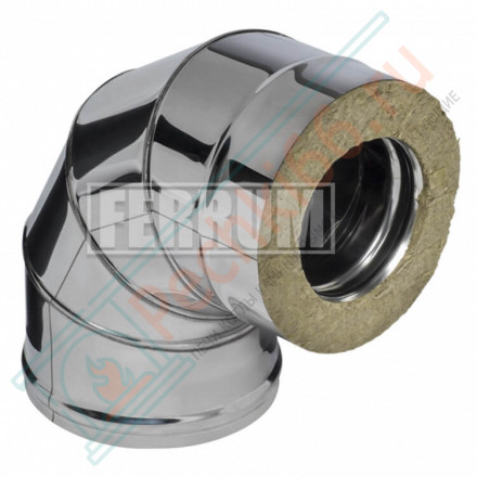 Сэндвич колено 90° (НЕРЖ-430/0,5-ОЦИНК/0,5) d-120/200 (Ferrum GS-Z)