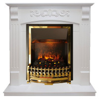 Электрический каминокомплект Sorrento угловой - Белый дуб с очагом Atherton