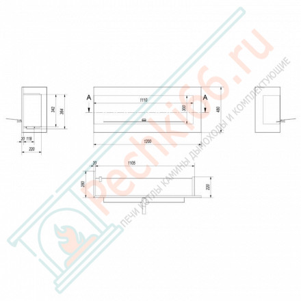 Биокамин DELTA/L/1200 (Kratki)