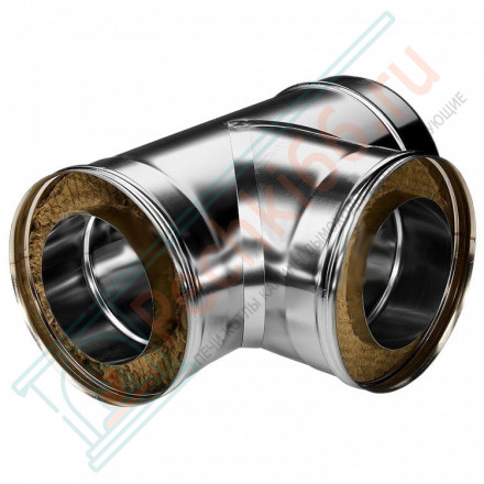 Тройник 90° с изол (НЕРЖ-321/0,8-НЕРЖ-439/0,5) d-150/230 (Дымок-Lux)
