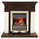 Каминокомплект Bern Сланец мелкий белый / Темный дуб с очагом Danville Brass FB2