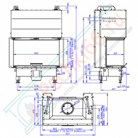 Каминная топка HEAT C 3G L 80.52.31.21 (Romotop)
