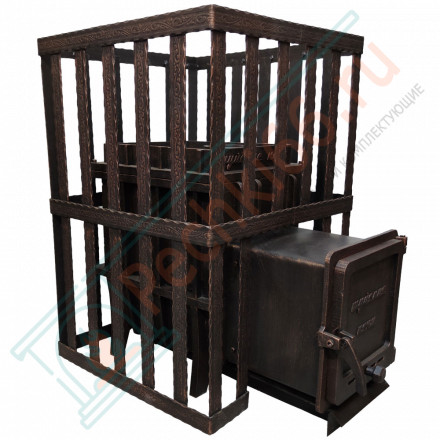 Чугунная банная печь Купечница 25 цельнолитая, сетка (Шуйские-Печи)