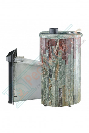 Дровяная банная печь Ферингер Малютка ПФ "Жадеит + Россо Леванте" до 18 м³