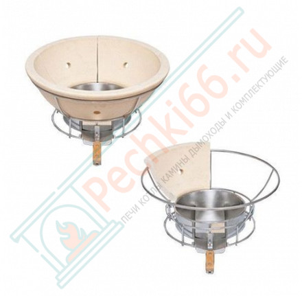 Гриль из керамики с ножками и столиками Le Chef Red (Monolith)