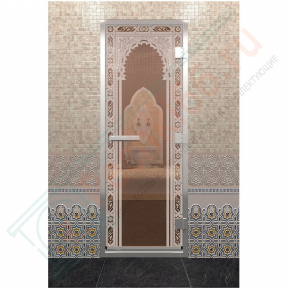 Стеклянная дверь DoorWood «Хамам Восточная Арка Бронза» 2000х800 (по коробке) в Нижнем Новгороде