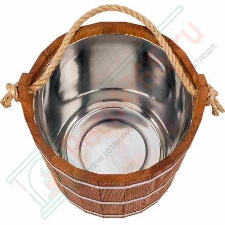 Запарник из кавказского дуба 12 л с нержавеющей вставкой (212F)
