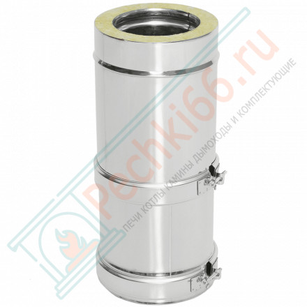 Труба телескоп Термо L300 – 450 ТТТ-Р с хомутом (316-0.8/304) d-150/250 (ТиС Промо)