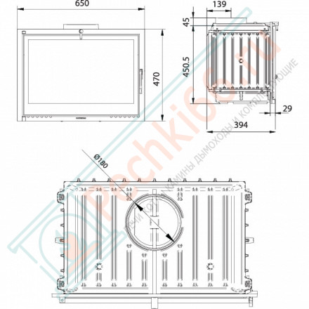 Чугунная топка FG18, с шибером (Ferguss) 10 кВт