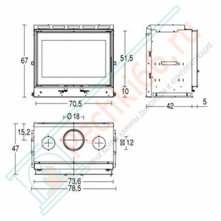 Стальная топка MC 70/51 (Piazzetta) 11 кВт