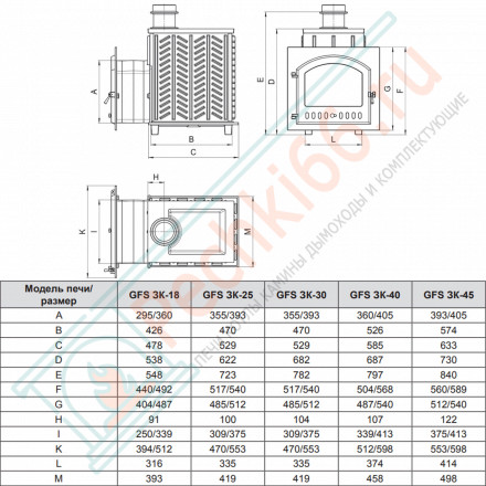 Чугунная печь для бани Гефест GFS-ЗК 25 (М) (ТехноЛит)
