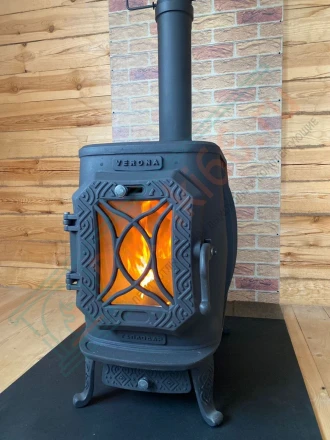 Чугунная печь Теплодар "Verona" под ключ (монтаж 08.2024)