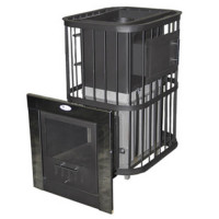 Чугунная печь для бани Торнадо 20М2 П МД, дверца со стеклом (Компакт) до 20 м³