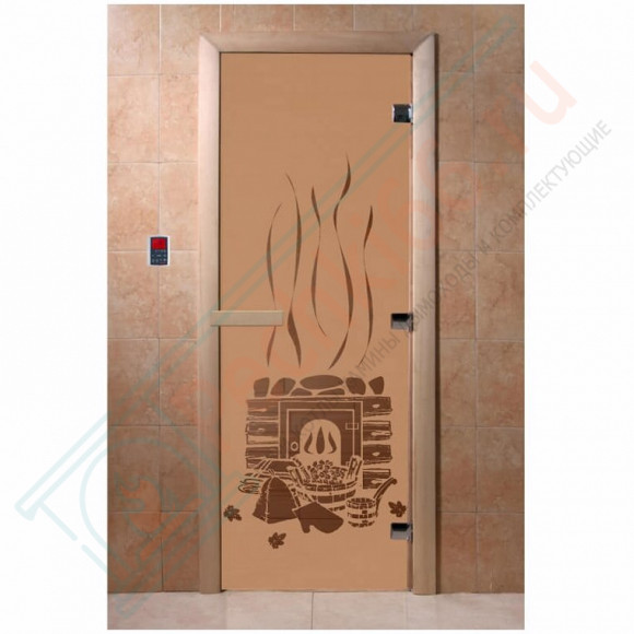 Дверь стеклянная для бани, матовая бронза, "Банька" 1900х700 (DoorWood) в Нижнем Новгороде