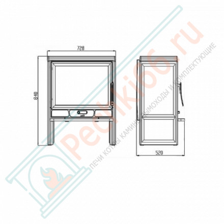 Чугунная печь-камин Barun Termo (Plamen)