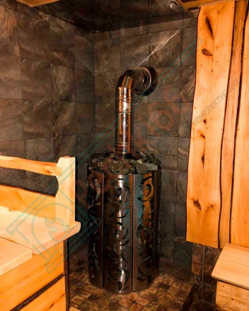 Дровяная банная печь Grill'D Violet Long Window Max (Камень колотый 100 кг)