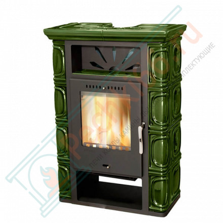 Печь-камин Borgholm keramik, Оливково-зеленая (Thorma) до 165 м3