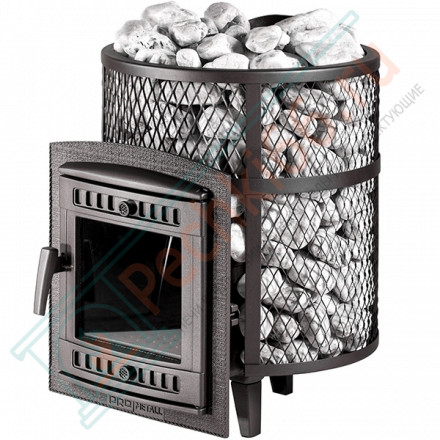 Печь банная "Атмосфера М" короткий топливный тоннель сетка (ProMetall)