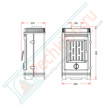 Чугунная печь-камин CHATEL (INVICTA)