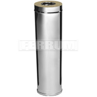 Сэндвич труба для дымохода L=1м (НЕРЖ-430/0,8-ОЦИНК/0,5) d-150/210 (Ferrum HF-Z)