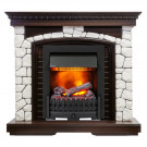 Электрический Каминокомплект Glasgow - Темный дуб / Белый с очагом Danville Black FB2