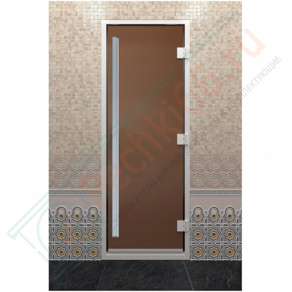 Стеклянная дверь DoorWood «Хамам Престиж Бронза матовая» 2000х700 мм