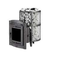 Чугунная печь для бани Атмосфера L сетка нержавейка