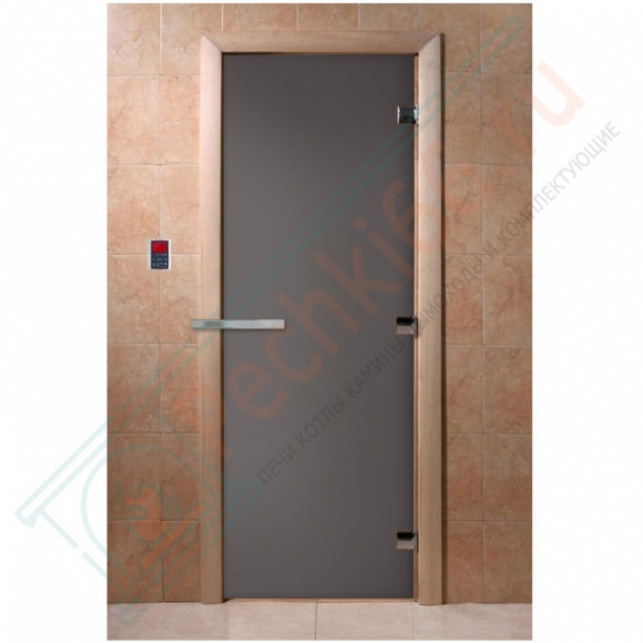 Стеклянная дверь для бани графит матовый 1900х700 (DoorWood) в Нижнем Новгороде